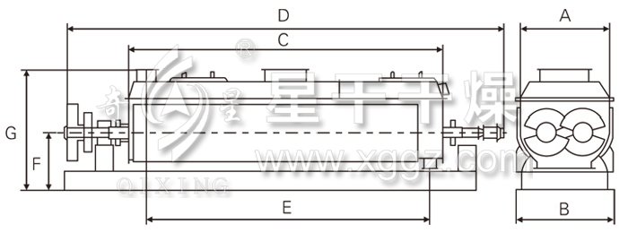 空心槳葉干燥機結構示意圖